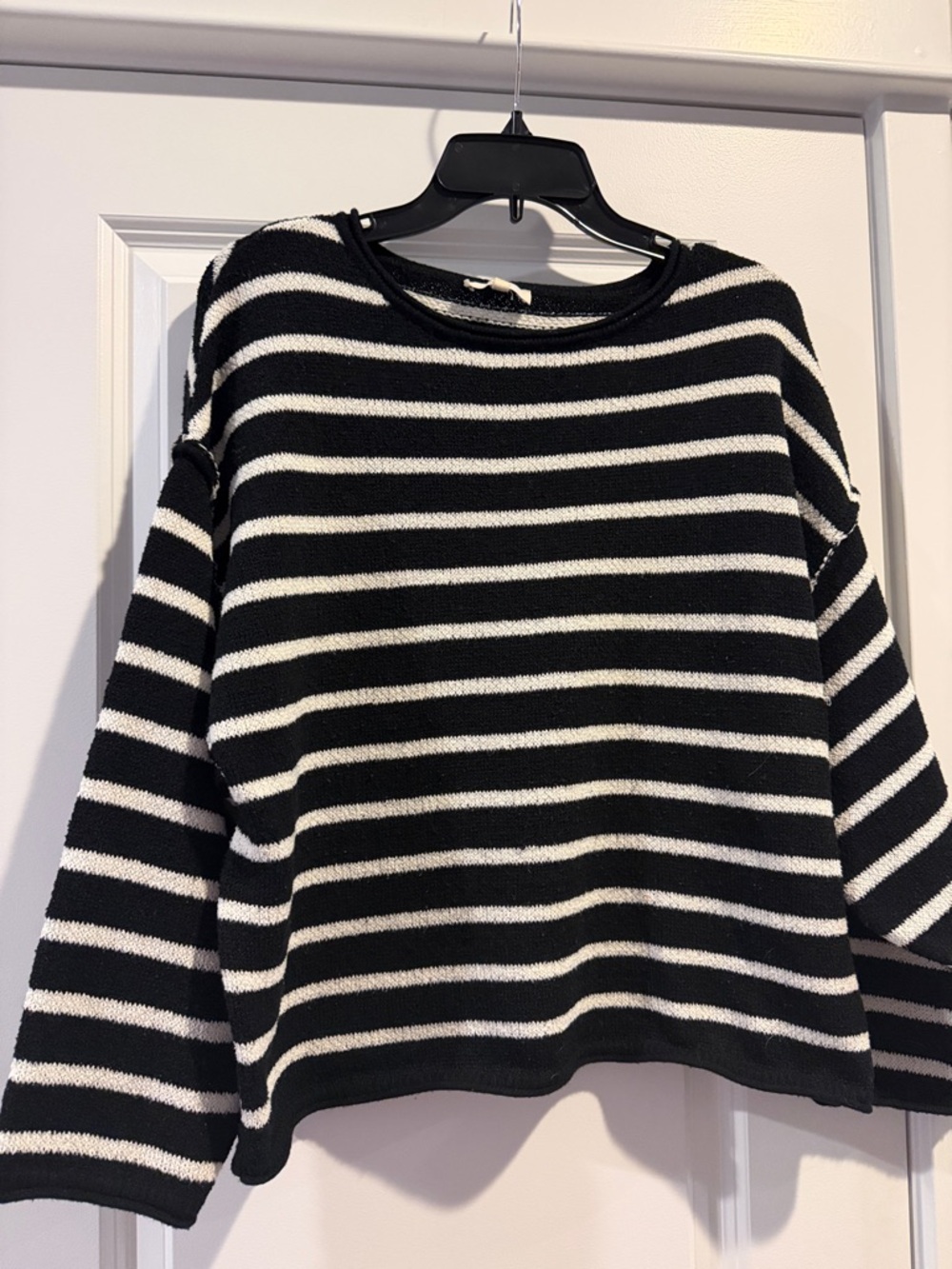 Oversized Crop Stripe Sweater